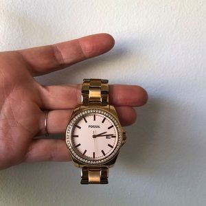 Rose Gold Fossil Watch